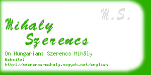 mihaly szerencs business card