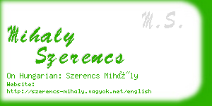 mihaly szerencs business card